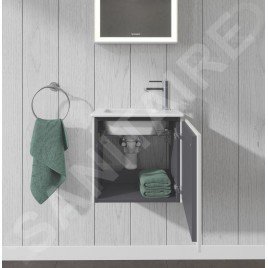 Duravit L-Cube - Meuble sous lavabo 400x420x294 mm, charnières à gauche, blanc mat LC6272L1818