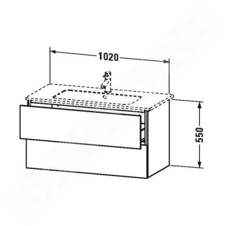 Duravit L-Cube - Meuble sous lavabo 550x1020x481 mm, 2 tiroirs, blanc mat LC624201818