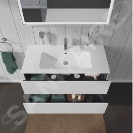 Duravit L-Cube - Meuble sous lavabo 550x1020x481 mm, 2 tiroirs, blanc mat LC624201818