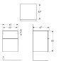 Geberit Smyle Square - Meuble latéral, 2 tiroirs, blanc brillant 500.357.00.1