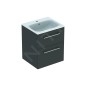 Geberit Selnova Square - Meuble-vasque 635x538x480 mm, avec vasque, 2 tiroirs, gris velouté mat 501.233.00.1