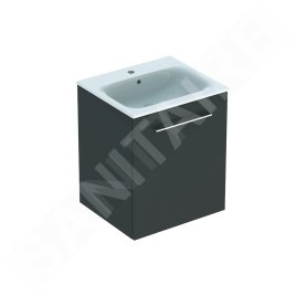 Geberit Selnova Square - Meuble-vasque 635x538x480 mm, avec vasque, 1 porte, gris velouté mat 501.249.00.1