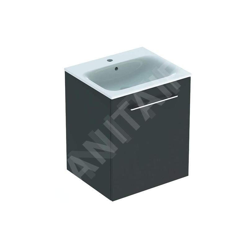 Geberit Selnova Square - Meuble-vasque 635x538x480 mm, avec vasque, 1 porte, gris velouté mat 501.249.00.1 Geberit Selnova Square - Meuble-vasque 635x538x480 mm, avec vasque, 1 porte, gris velouté mat 501.249.00.1