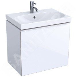 Geberit Acanto - Meuble sous lavabo 600 mm, blanc poli 500.614.01.2