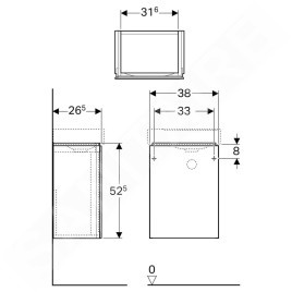 Geberit Xeno 2 - Meuble sous lave-mains 400 mm, blanc poli 500.502.01.1