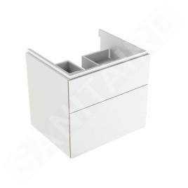 Geberit Xeno 2 - Meuble sous lavabo 600 mm, tiroir avec luminaire LED, blanc poli 500.506.01.1