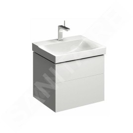 Geberit Xeno 2 - Meuble sous lavabo 600 mm, tiroir avec luminaire LED, blanc poli 500.506.01.1
