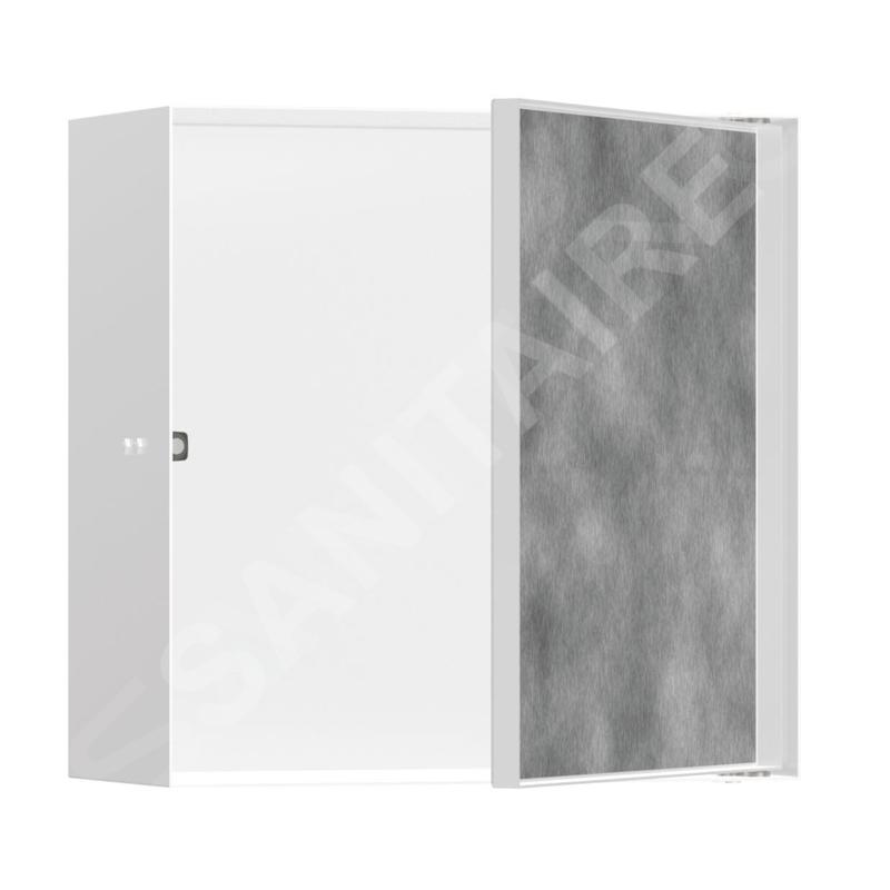 Hansgrohe XtraStoris Rock - Niche murale, avec porte, 300x300x140 mm, blanc mat 56091700