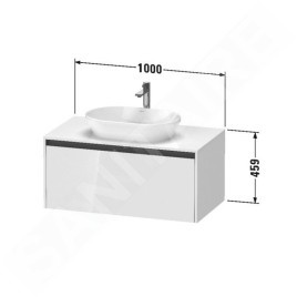 Duravit Ketho.2 - Meuble de lavabo avec découpe 459x1000x550 mm, 1 tiroir, blanc mat K24886018180000