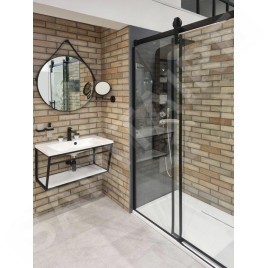 Sapho Ska - Support pour lavabo avec étagère, 900 mm, noir mat SKA103