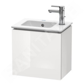 Duravit L-Cube - Meuble sous lavabo 400x420x294 mm, droite, 1 porte, blanc brillant LC6272R2222