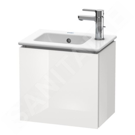 Duravit L-Cube - Meuble sous lavabo 400x420x294 mm, droite, 1 porte, blanc brillant LC6272R2222