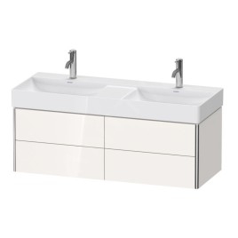 Duravit XSquare - Meuble sous lavabo double 397x1184x460 mm, 4 tiroirs, blanc brillant XS416402222