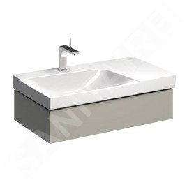 Geberit Xeno 2 - Meuble sous lavabo 900 mm avec plage de dépose, tiroir avec luminaire LED, greige 500.513.00.1