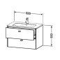 Duravit Brioso - Meuble sous lavabo 553x820x479 mm, 2 tiroirs, blanc brillant BR410202222 Duravit Brioso - Meuble sous lavabo 553x820x479 mm, 2 tiroirs, blanc brillant BR410202222