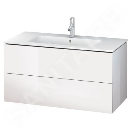 Duravit L-Cube - Meuble sous lavabo 550x1020x481 mm, 2 tiroirs, blanc brillant LC624202222