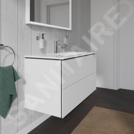 Duravit L-Cube - Meuble sous lavabo 550x1020x481 mm, 2 tiroirs, blanc brillant LC624202222