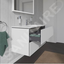 Duravit L-Cube - Meuble sous lavabo 550x1020x481 mm, 2 tiroirs, blanc brillant LC624202222