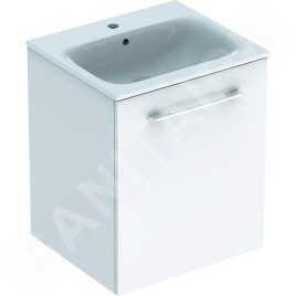 Geberit Selnova Square - Meuble-vasque 635x538x480 mm, avec vasque, 1 tiroir, blanc brillant 501.248.00.1