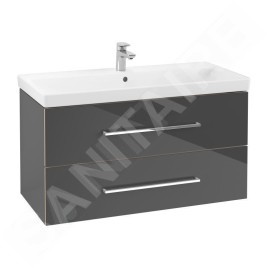Villeroy & Boch Avento - Meuble-vasque, 980x514x452 mm, 2 tiroirs, Crystal Grey A89200B1