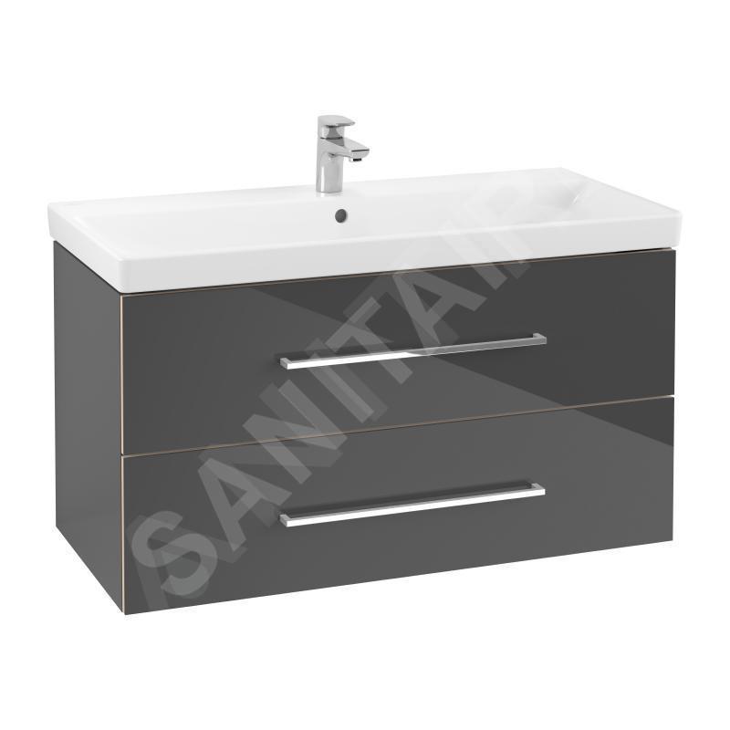 Villeroy & Boch Avento - Meuble-vasque, 980x514x452 mm, 2 tiroirs, Crystal Grey A89200B1