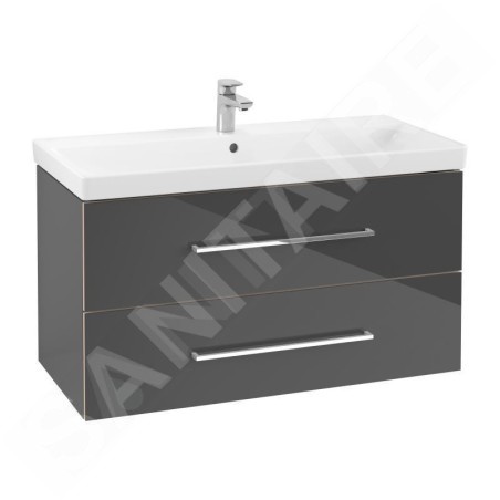Villeroy & Boch Avento - Meuble-vasque, 980x514x452 mm, 2 tiroirs, Crystal Grey A89200B1