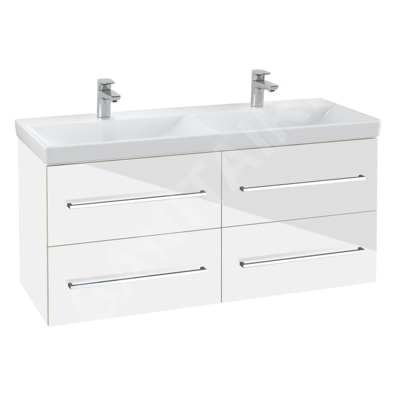 Villeroy & Boch Avento - Meuble-vasque, 1180x514x452 mm, 4 tiroirs, Crystal White A89300B4