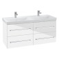 Villeroy & Boch Avento - Meuble-vasque, 1180x514x452 mm, 4 tiroirs, Crystal White A89300B4