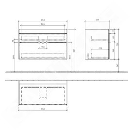 Villeroy & Boch Venticello - Meuble-vasque, 953x590x502 mm, 2 tiroirs, Glossy White A92601DH