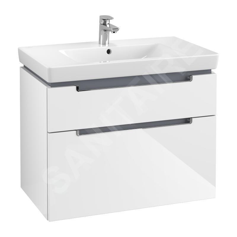 Villeroy & Boch Subway 2.0 - Meuble-vasque, 787x590x449 mm, 2 tiroirs, Glossy White A91410DH Villeroy & Boch Subway 2.0 - Meuble-vasque, 787x590x449 mm, 2 tiroirs, Glossy White A91410DH