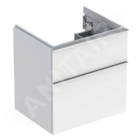 Geberit iCon - Meuble sous lavabo 592x615x476 mm, 2 tiroirs, blanc brillant 502.303.01.2