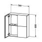 Duravit L-Cube - Armoire latérale 800x700x243 mm, 2 portes, blanc mat LC116701818