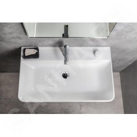 Sapho Gali - Lavabo 80x48 cm, avec trop-plein, trou pour robinetterie, blanc TU0174