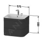 Duravit Happy D.2 Plus - Meuble avec lavabo 480x575x490 mm, 2 tiroirs, blanc brillant HP4635O2222 Duravit Happy D.2 Plus - Meuble avec lavabo 480x575x490 mm, 2 tiroirs, blanc brillant HP4635O2222