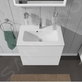 Duravit L-Cube - Meuble sous lavabo 550x620x391 mm, 2 tiroirs, blanc mat LC625601818