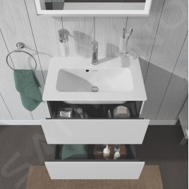 Duravit L-Cube - Meuble sous lavabo 550x620x391 mm, 2 tiroirs, blanc mat LC625601818