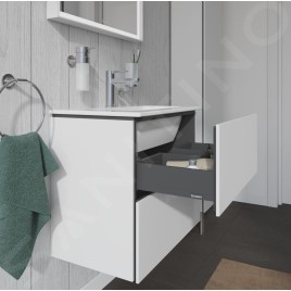 Duravit L-Cube - Meuble sous lavabo 550x620x391 mm, 2 tiroirs, blanc mat LC625601818