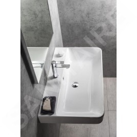 Sapho Gali - Lavabo 80x48 cm, avec trop-plein, trou pour robinetterie, blanc TU0174