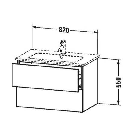 Duravit L-Cube - Meuble sous lavabo 550x820x481 mm, 2 tiroirs, graphite mat LC624104949