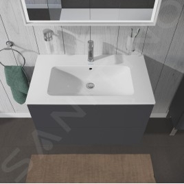 Duravit L-Cube - Meuble sous lavabo 550x820x481 mm, 2 tiroirs, graphite mat LC624104949