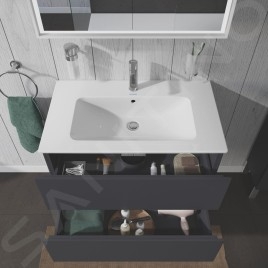Duravit L-Cube - Meuble sous lavabo 550x820x481 mm, 2 tiroirs, graphite mat LC624104949