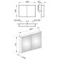 Keuco Royal Match - Armoire miroir avec éclairage LED, 1000x700x160 mm, alu elox argenté 12803171311