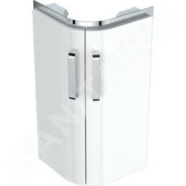 Geberit Selnova Compact - Meuble pour lavabo, 425x330x604 mm, 2 portes, blanc brillant / blanc mat 501.484.00.1