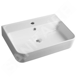 Sapho Gali - Lavabo, 60x42 cm, avec trop-plein, trou pour robinet, blanc TU0177