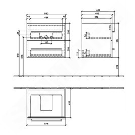 Villeroy & Boch Avento - Meuble sous lavabo 580x514x452 mm, deux tiroirs, Stone Oak A88900RK