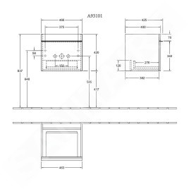 Villeroy & Boch Venticello - Meuble sous lavabo, 466x420x425 mm, 1 tiroir, Glossy White A93101DH