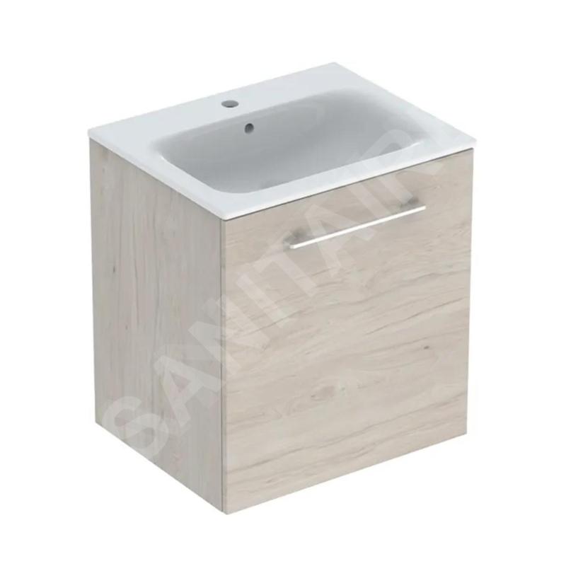 Geberit Selnova Square - Meuble-vasque 635x588x480 mm, avec vasque, 1 porte, noyer clair hickory 501.255.00.1 Geberit Selnova Square - Meuble-vasque 635x588x480 mm, avec vasque, 1 porte, noyer clair hickory 501.255.00.1