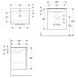 Geberit Selnova Square - Meuble-vasque 635x588x480 mm, avec vasque, 1 porte, noyer clair hickory 501.255.00.1 Geberit Selnova Square - Meuble-vasque 635x588x480 mm, avec vasque, 1 porte, noyer clair hickory 501.255.00.1