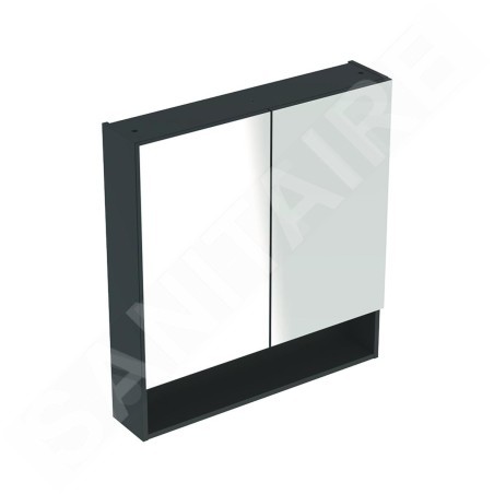 Geberit Selnova Square - Armoire de toilette 850x788x175 mm, 2 portes, gris velouté mat 501.269.00.1