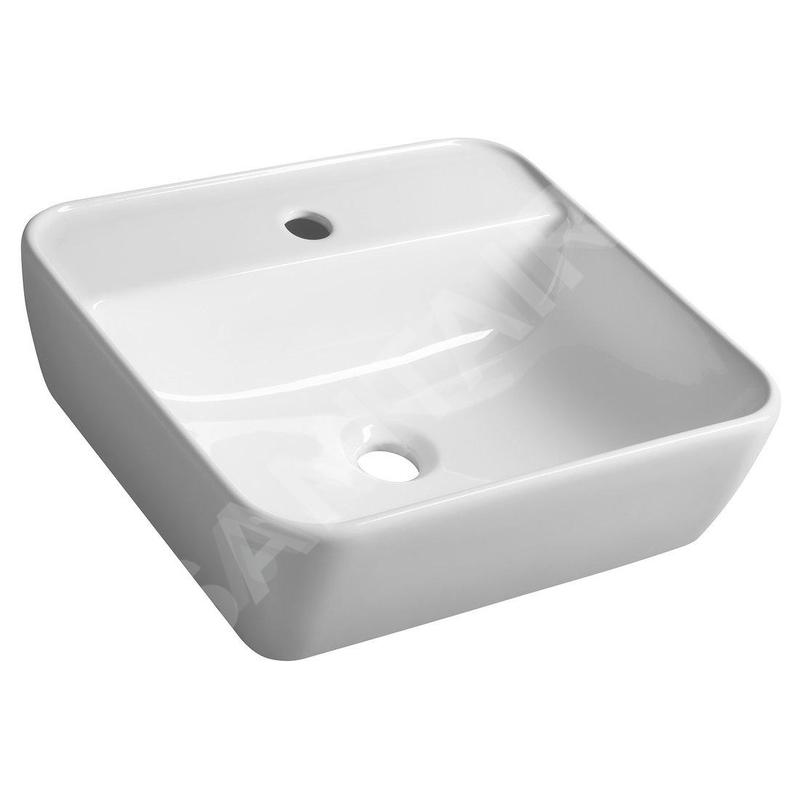 Sapho Tuje - Lavabo à poser 46x42 mm, sans trop-plein, trou pour robinet, blanc TU0217